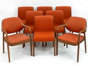 (8) DON PETTIT FOR KNOLL BENTWOOD DINING CHAIRS