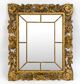 ANTIQUE LARGE ORNATE GILT PAINTED MIRROR