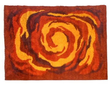 MID-CENTURY ABSTRACT SHAG CARPET