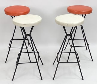 (4) STYLE OF UMANOFF WROUGHT IRON BAR STOOLS
