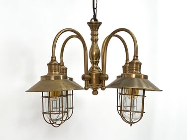 CONTEMPORARY BRASS CHANDELIER
