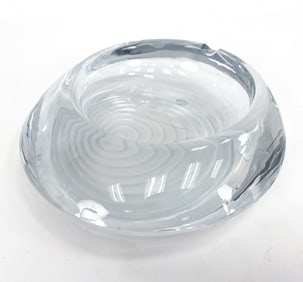 DAUM FRANCE VIDE POCHE CRYSTAL ASHTRAY C. 1970
