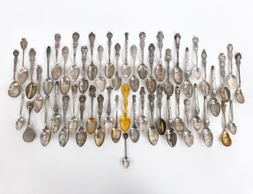 STERLING SILVER STATE SOUVENIR SPOON GROUPING