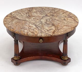 LOUIS XVI STYLE MARBLE COFFEE TABLE