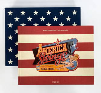 "AMERICA SWINGS", PHOTOGRAPHS BY NAOMI HARRIS: Interview by Richard Prince. Taschen 2008. Copy number 0017/1100. Signed by Naomi Harris and Richard Prince. With an original chromogenic print "Viking and his Girlfriend" that is signed and dated ver