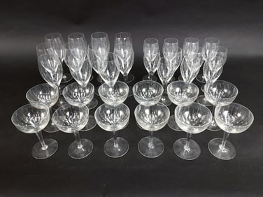 MID-CENTURY ETCHED GLASS STEMWARE