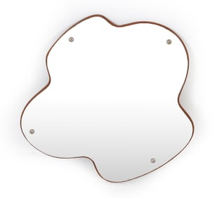 DANISH TEAK NATURAL FORM WALL MIRROR C. 1960S