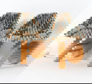 PAIR OF SWEDISH BEECH WALL SCONCES