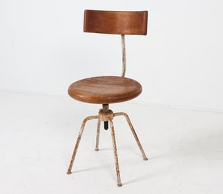 MID-CENTURY DANISH SWIVEL DRAFTING CHAIR C. 1940S