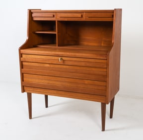 MID-CENTURY DANISH TEAK SECRETARY DESK C. 1970S