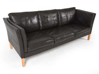 MOGENS HANSEN DANISH LEATHER SOFA C. 1970S