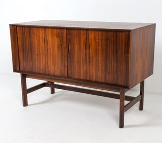 MID-CENTURY DANISH ROSEWOOD TAMBOUR CABINET