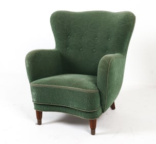 ATTR. FRITZ HANSEN DANISH WINGBACK CHAIR C. 1950S