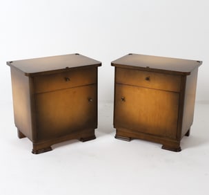 PAIR OF GERMAN ART DECO NIGHTSTANDS C. 1940S