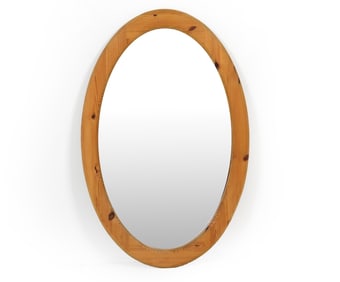 S. B. SPEJLE SWEDISH PINE OVAL WALL MIRROR