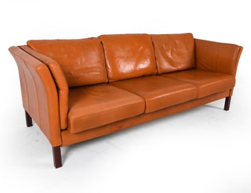 MOGENS HANSEN STYLE DANISH LEATHER SOFA