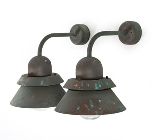 (2) NORDLUX DANISH COPPER SCONCES C. 1970S