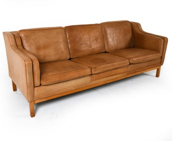 MOGENS HANSEN DANISH LEATHER SOFA C. 1970S