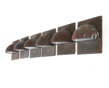(6) DANISH COPPER SCONCES C. 1970S