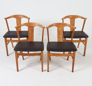 (4) KJAERNULF STYLE DANISH OAK DINING CHAIRS