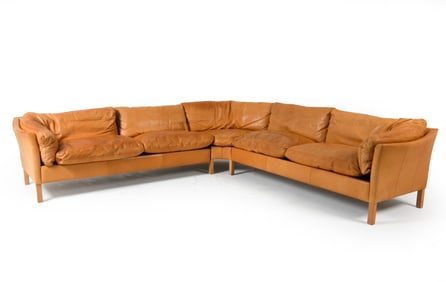 MOGENS HANSEN DANISH LEATHER SECTIONAL SOFA