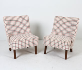 PAIR OF DANISH SLIPPER CHAIRS C. 1960S