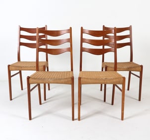 (4) ARNE WAHL IVERSEN GS90 TEAK DINING CHAIRS