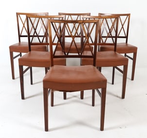 (6) OLE WANSCHER ROSEWOOD DINING CHAIRS C. 1960S
