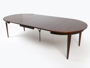 OMANN JUN ROSEWOOD EXTENDING DINING TABLE C. 1960S