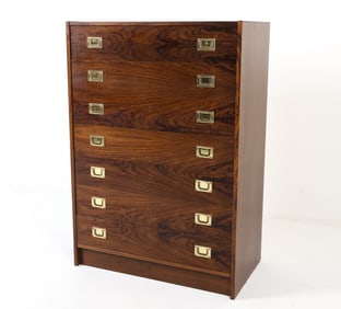 SCANDINAVIAN ROSEWOOD CAMPAIGN CHEST C. 1960S