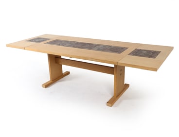GANGSO MOBLER OX-ART OAK DROP-LEAF DINING TABLE