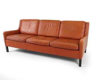 MOGENSEN STYLE DANISH LEATHER SOFA C. 1970S