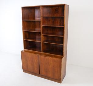 OMANN JUN MOD. 6 DANISH ROSEWOOD BOOKCASE CABINET