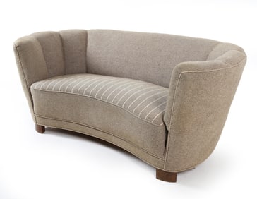 MID-CENTURY DANISH WOOL BANANA SOFA