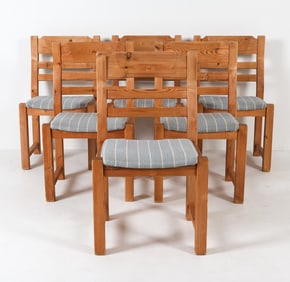 (6) DANISH PINE DINING CHAIRS C. 1970S