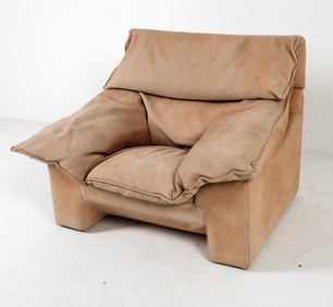 NIELS EILERSEN LEATHER LOUNGE CHAIR C. 1970S