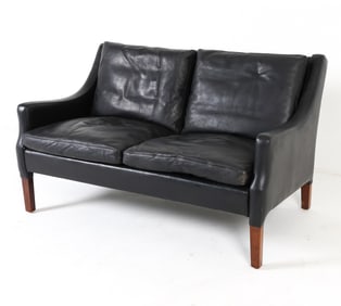 MOGENSEN STYLE MID-CENTURY LEATHER SOFA C. 1970S