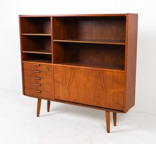 MID-CENTURY DANISH TEAK BOOKCASE CABINET C. 1960S