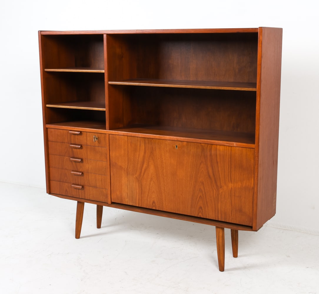 MID-CENTURY DANISH TEAK BOOKCASE CABINET C. 1960S (1 of 14)