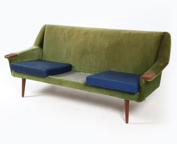 MID-CENUTRY DANISH TEAK & MOHAIR SOFA