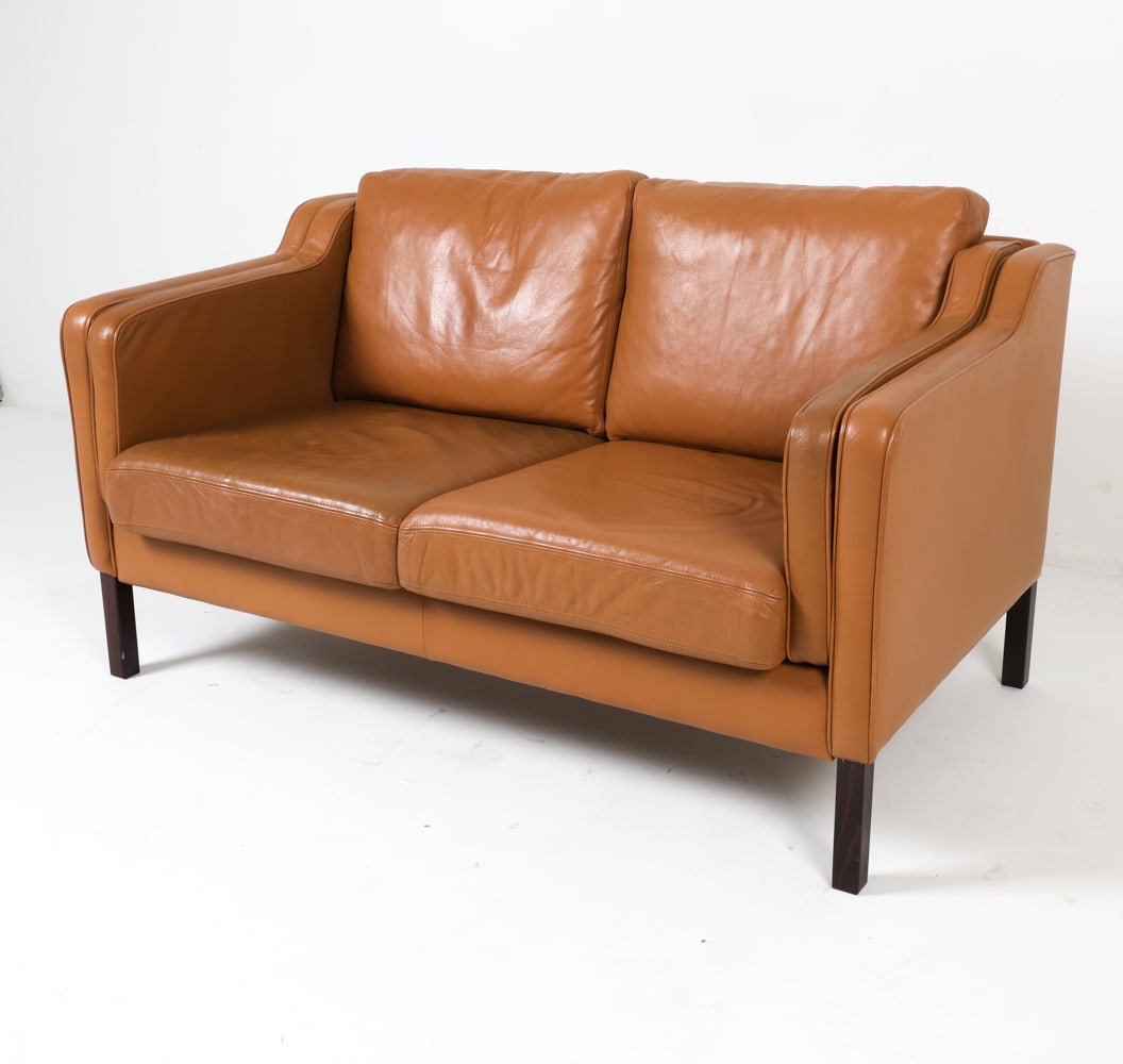 MOGENSEN STYLE STOUBY DANISH LEATHER SOFA C. 1970S (1 of 15)