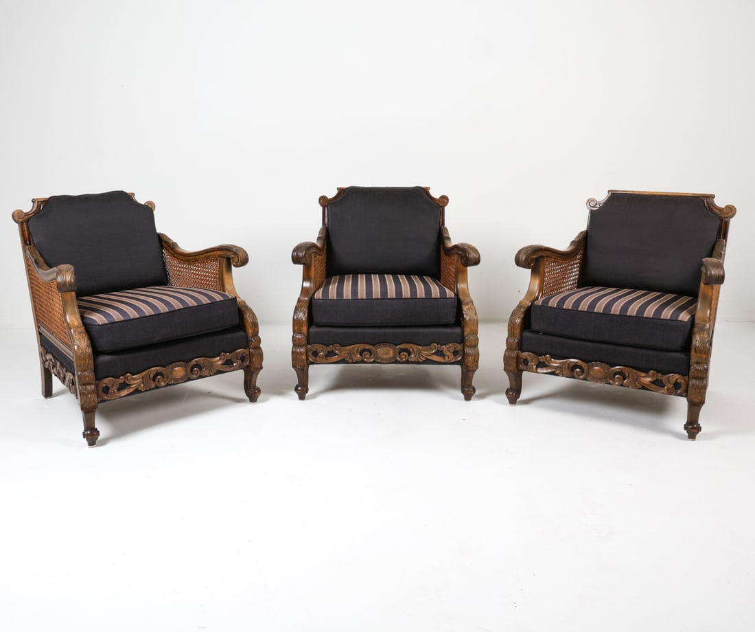 DANISH BIRCH & CANE LOUNGE CHAIRS (1 of 18)