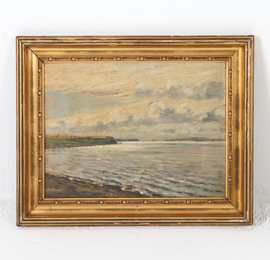 DANISH O/C SEASCAPE PAINTING EARLY 20TH C. (1 of 8)