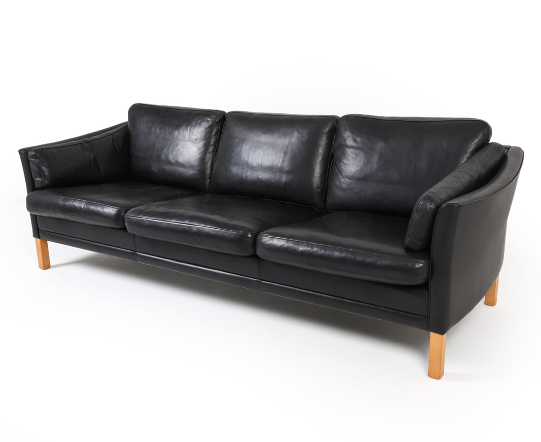 MOGENS HANSEN STYLE DANISH LEATHER SOFA C. 1970S (1 of 16)