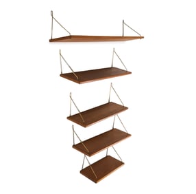 DANISH TEAK WALL SHELVES C. 1960S