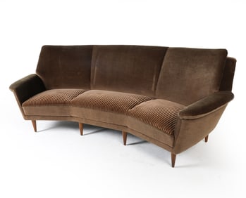 OSTERVIG STYLE DANISH MOHAIR BANANA SOFA C. 1950S
