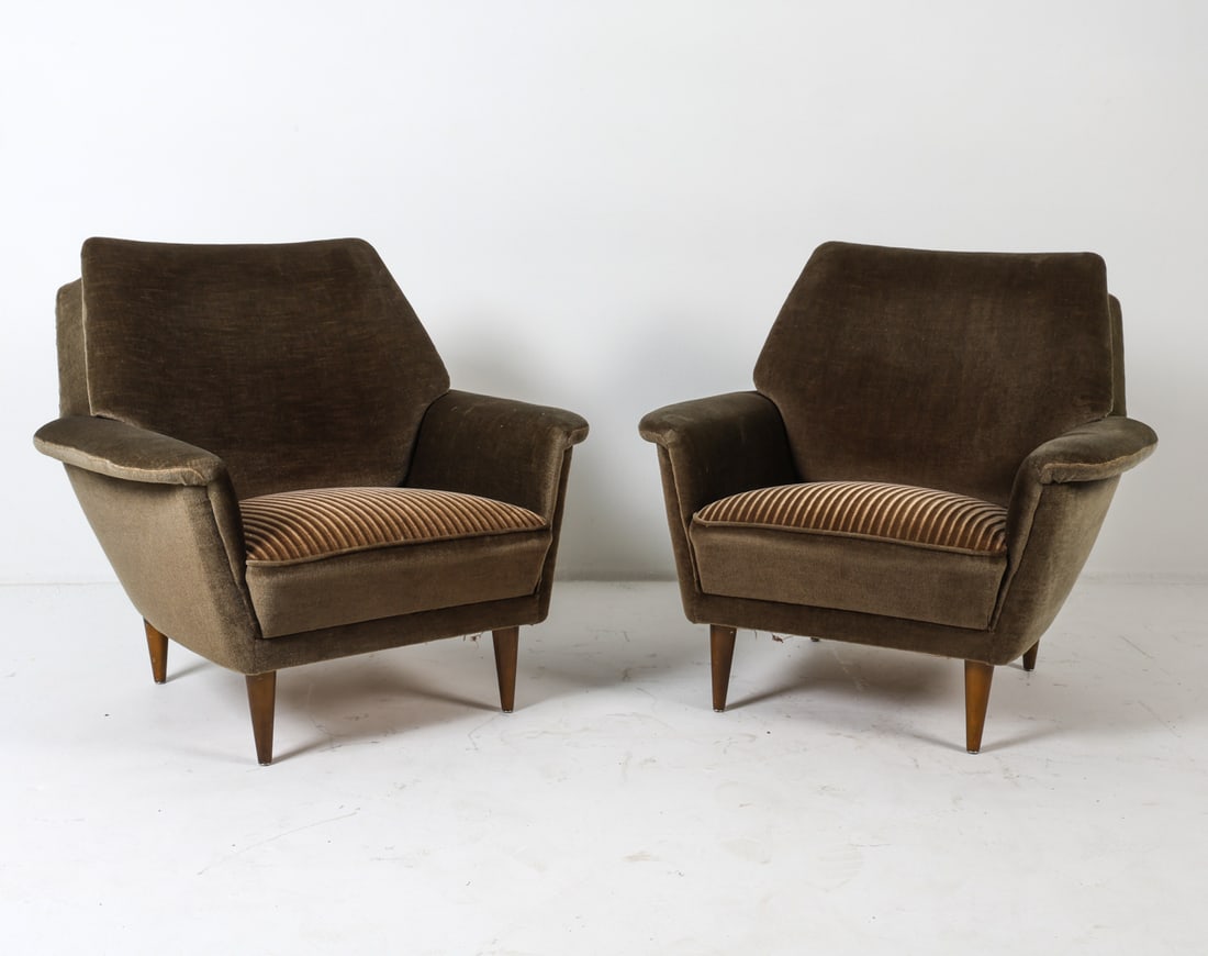 PAIR OF OSTERVIG STYLE DANISH MOHAIR LOUNGE CHAIRS (1 of 15)