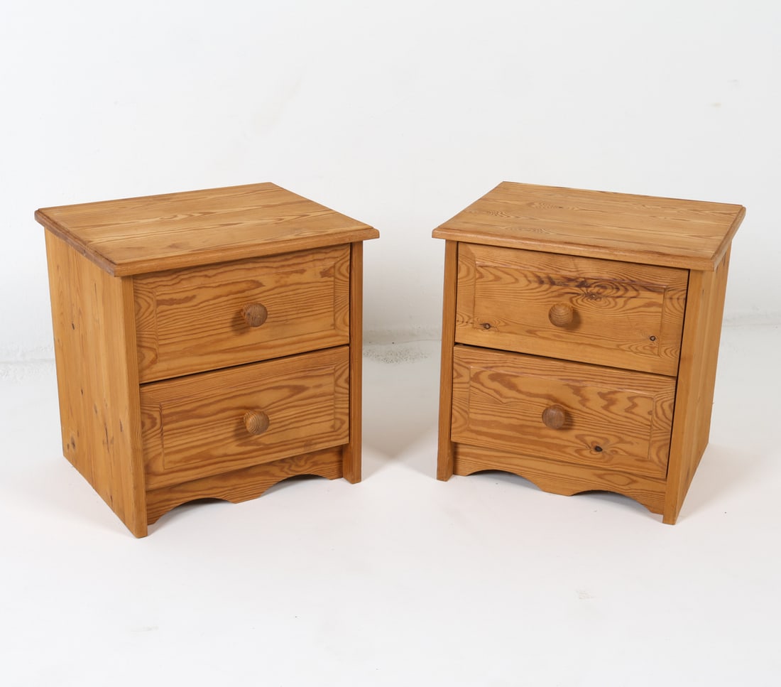 PAIR OF SWEDISH PINE NIGHTSTANDS C. 1970S (1 of 15)