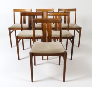 (7) DANISH ROSEWOOD & MOHAIR DINING CHAIRS