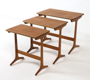 ATTR. ARNE WAHL IVERSEN DANISH TEAK NESTING TABLES